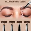 Atnadov Eyebrow Pen Waterproof Eyebrow Pencil Natural Simulation Eyebrow Pencil for women's professional makeup with 4 Fork Tip for Natural-Looking Hair-Like Defined Brows, Last All-Day (Gray)