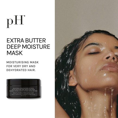 pH Labs Extra Butter Deep Moisture Hair Mask - Hydrating Mask to Nourish Dry & Damaged Hair, Enriched with Vitamin E & Rose Extract (6.7 oz)