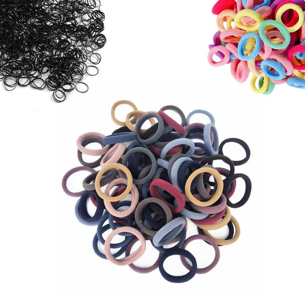 Snmzlc 700 PCS Thick Seamless Hair Ties, hairbands for women's hair soft No Damage accessories black rubber bands elastic ponytail holders brown US216