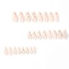 Foccna Clear Press on Nails Medium, Nude Fake Nails Almond Acrylic False Nails,Artificial Glue on Nails for Women and Girls,24 pcs