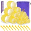 Self grip hair roller set,18 pcs,Hair rollers with hair roller clips and comb,Salon hairdressing curlers,DIY Hair Styles, Sungenol 3 Sizes Yellow Hair Rollers in 1 set