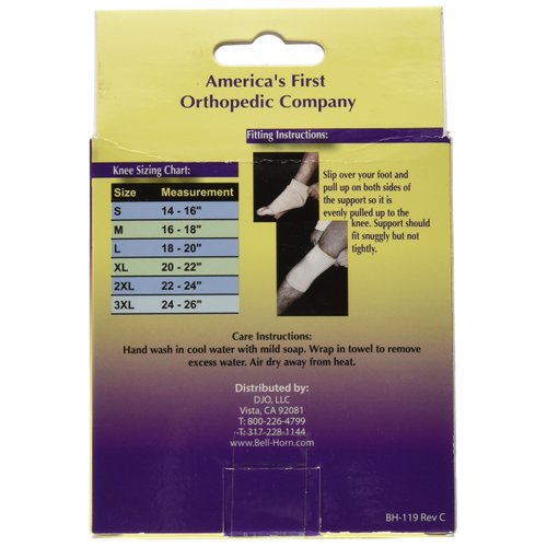 Bell-Horn Elastic Knee Support/Compression Sleeve, Beige, Medium