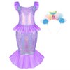 Chillife Princess Dress Up for Girls, Mermaid Princess Costume with Headbands Crown Role Play Toddler Costume Toys Christmas Birthday Gift for Girls Age 3 4 5 6 Years