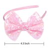AMYDECOR Love Fairy 4.3-Inch Sparkly Sequin Bow Tie Headbands - Boutique Ribbon Bows for Girls, Kids, and Women (Pink)