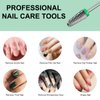 C12rtive 5-IN-1 Tungsten Carbide Bit,Tapered Barrel Electronic Nail Drill Bit for Acrylic Gel Nails Dual Nail Form Remove,3/32 Diameter Nail Bit for E-File Nail Drill(Coarse)