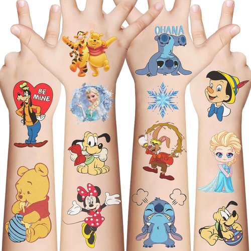 10 Sheets Cartoon Character Temporary Tattoos Birthday Themed Party Supplies Decoration Favors Cartoon Cute Sticker for Kids Boys Home Activity Class Prizes Carnival Christmas Rewards