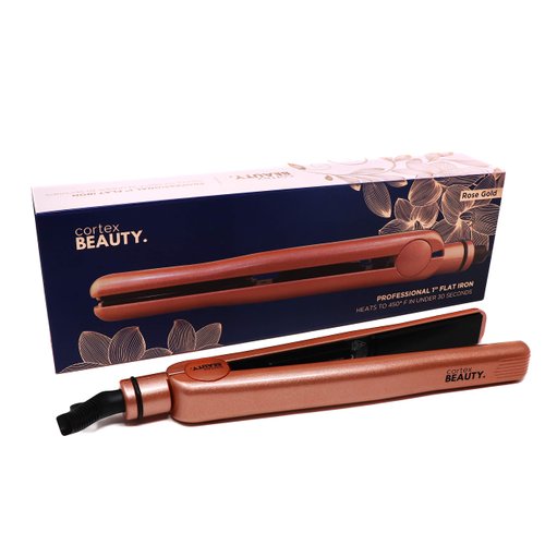 Cortex International Solo 450 1 Inch Ceramic Flat Iron Analog Adjustable Temperature Settings (Rose Gold)