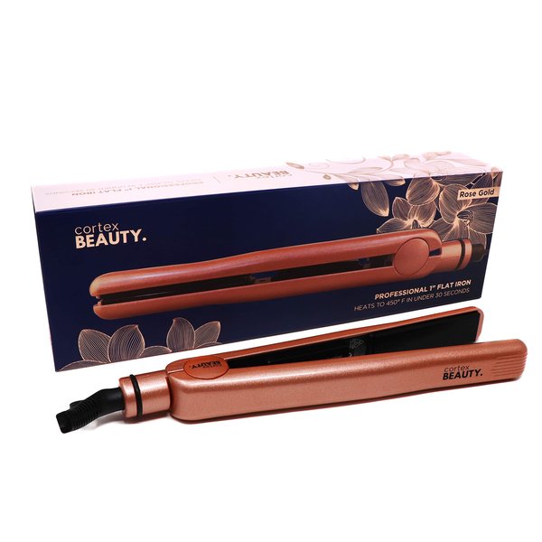 Cortex International Solo 450 1 Inch Ceramic Flat Iron Analog Adjustable Temperature Settings (Rose Gold)