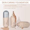 Liquid Foundation Makeup Medium Coverage, Lightweight Flawless Finish Foundation, Improves Uneven Skin Tone, Nude 1.26 Fl Oz,1#