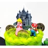 Mario Brothers 23 Piece Birthday Cake Topper Set Featuring Mario Castle, Bomb, Mario Coins, 6 Mario Figures Including Mario, Luigi, Princess Peach, Toad, Yoshi, Donkey Kong, and 12 Mario 1"