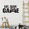 Yyart Eat Sleep Game Wall Decal Gamer Controller Wall Stickers Vinyl Wall Decal for Kids Bedroom Vinyl Wall Art Decals Nursery Decor A55 (Black)