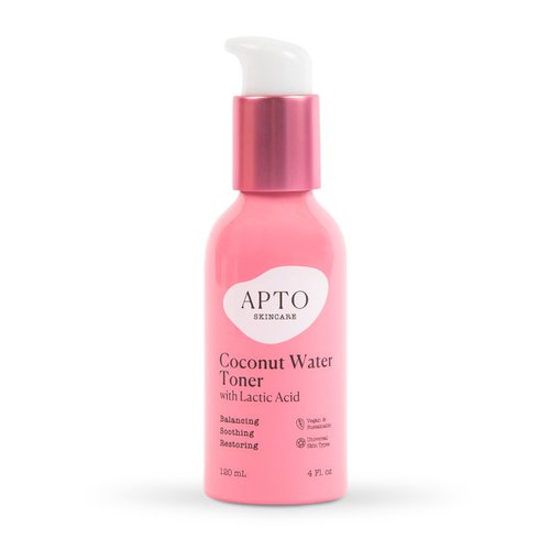 APTO Coconut Water Toner w/Lactic Acid: Daily Hydrating & Balancing Facial Toner for Skin That's Clarified & Energized, 4 fl. oz.