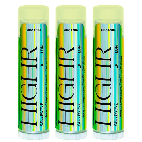 Three Pack; HIGHR Organic Vanilla Butter Hydrating Lip Balm - Nourishing Lip Care for Youthful and Smoother Lips, Lip Moisturizer for Dry and Cracked Lips