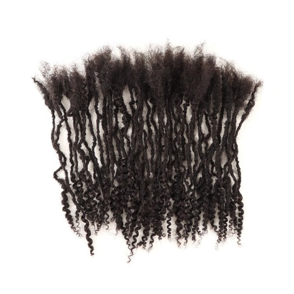 Orientfashion Loc Extensions Human Hair,Afro Kinky Inter Locs With Curly Ends Handmade Permanent Natural Black Human Hair Extensions, Can Be Bleached Curled Twisted, Suitable for Women (10inch 40Strands, Natural black)