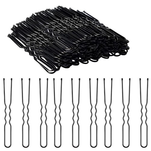 Pagabach 100PCS 2.4 Inch U Shaped Black Hair Pins Bobby Pins for All Hair Types Hair Clips for Women Hairdressing Wedding With Storage Case