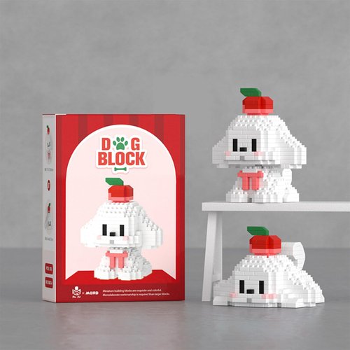 ALITTDRE Micro Mini Building Blocks Dog Pets Cute Animal Model Set Building Pet Toys Bricks Gifts for Kid and Adult (White Poodle)