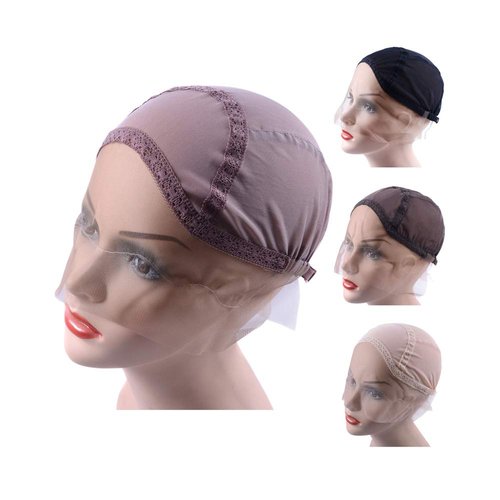 Lace Front Wig Cap for Making Wigs with Adjustable Strap Glueless Weaving Cap Wig Caps Swiss Lace Hairnet (Brown S 21inch)