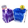 Matty's Toy Stop Beach Gear 7" Plastic Castle Mold Sand Buckets (Pails) Blue Swirl & Purple Swirl Party Set Bundle - 2 Pack