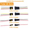 Twippo 16 AWG Waterproof Wire Connectors Automotive Electrical Connectors Quick Disconnect Wire Connectors 1/2/3/4 Pin with 16 Gauge Wire (26 Kits)