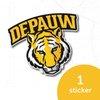 DePauw University Tigers Vinyl Decal Laptop Water Bottle Car Scrapbook Sticker (IND 00014)