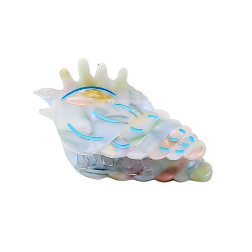 Funny Blue Conch Hair Clip,Acetate Hair Clip,Small Claw Clip for Women, 1 Count (Pack of 1)