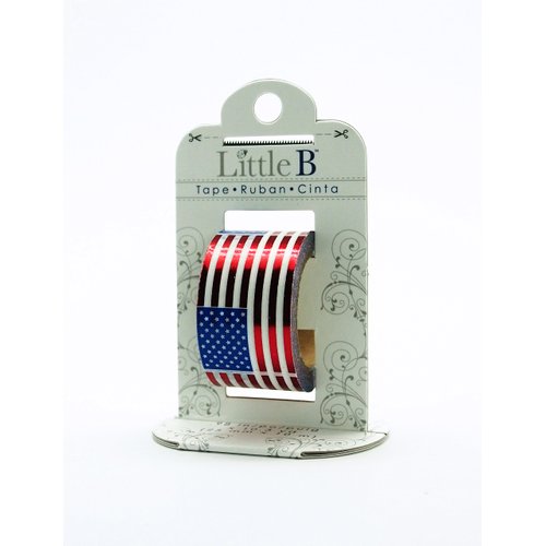 Little B 100438 Decorative Foil Paper Tape, Red US Flags