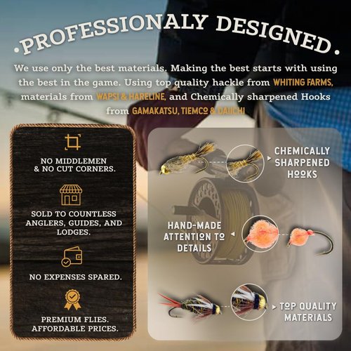 DiscountFlies Clouser & Deceiver Fly Fishing Flies – Fishing Kit w/3 Clouser Minnow Flies, 3 Deceiver Flies, & Fly Box – Realistic & Effective Flies for Fly Fishing for Freshwater & Saltwater Fishing