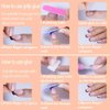 Press on Nails Short Fake Nails Square False Nails with White Ombre Press ons Designs Acrylic Nails Press on Artificial Nails Stick on Nails For Women Girls 24Pcs