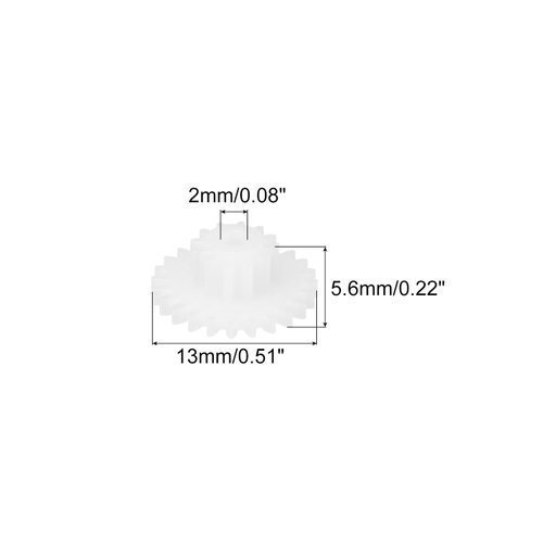MECCANIXITY 30Pcs Plastic Gears 24 Teeth Plastic Double Gears Model 24122BA Reduction Gear for RC Car Model DIY Robot,White Module 0.5