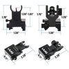 UUQ Fiber Optic Iron Sights,Flip Up Front and Rear Sites with Red&Green Dot,BUIS Backup Sight Set for Airsoft Gun, Tool-Free Adjustable Front Sight Rapid Transition,Fits Picatinny or Weaver Rails