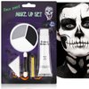Halloween Makeup, Face Painting Kit, Black White Gray Face Paint + Sponge + Brush, Washable Formula Cream Clown Face Paint, for Clown Joker Demon Devil Vampire Halloween Makeup, Cosplay