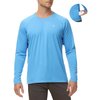 Ewedoos Swim Shirts for Men Rash Guard with Pocket UPF 50+ UV Sun Protection Fishing Shirts Long Sleeve Sun Shirt Outdoor Sky Blue