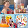Waterproof Temporary Tattoos - 118pcs Groovy Fake Tattoo for Kids Swimming Party Supplies, Star Pool Sunglasses Summer Arts and Crafts for Boys or Girls 6 7 8 9 10 11 12 years old