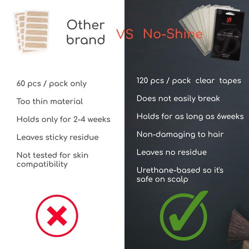 Bundle Pack | No Shine Double Sided Tape for Extensions Pre Cut Tabs 120PC/bag and Ultra Hold Hair System Wig Adhesive Nozzle Top 4oz with Small applicator Brush for Wig Glue and Hair Sectioning Clip