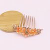 Micro Traders Flower Hair Comb Rhinestone Wedding Bride Headpiece Hair Ornament Decorative Hair Accessories for Women and Girls Hairstyles Champagne