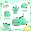 SNOWOLF Cute Dinosaur Plush Pillow Soft Dino Stuffed Animal Kawaii Plushie Toy Hugging Pillow Great Gift for Kids and Adult Birthday Christmas Valentines Day, 12",Green