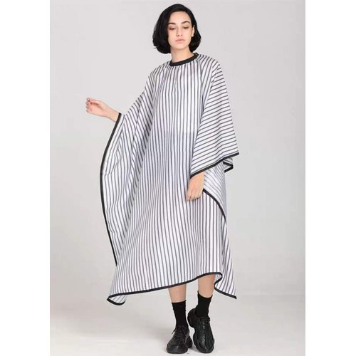 ZYUE Nylon Waterproof Barber Styling Cape - ProfesNylon Waterproof Barber Styling Cape - Unisex Hair Cutting Cape with Adjustable - Cutting/Coloring/Perming 57 x 64 inches White with Black
