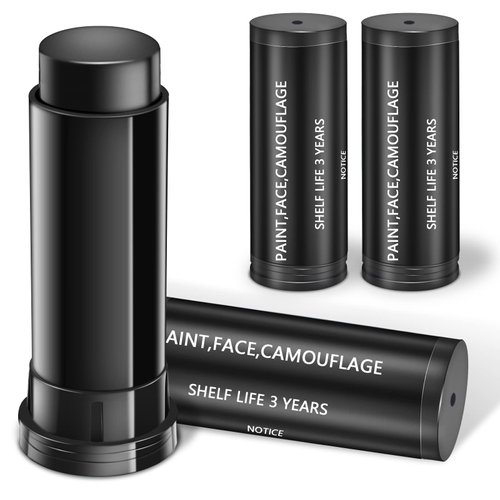 Rismise Black Face Paint Stick Black Sports Eye Stick Football Eye Black Face Body Paint Stick Clown Black Makeup for Baseball Softball Lacrosse Stadium Athletes Halloween Cosplay Costume Parties