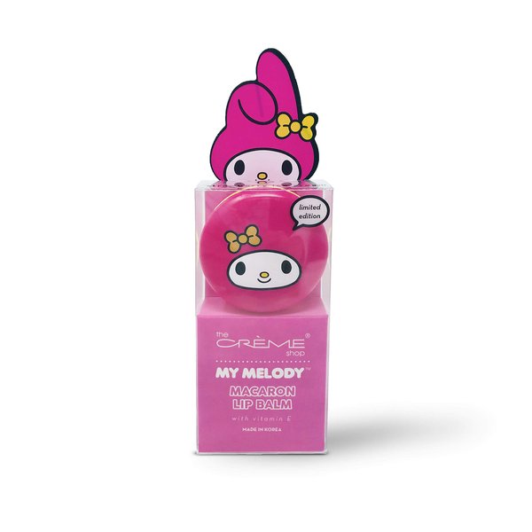 The Crème Shop x Sanrio Hello Kitty Macaron Lip Balm (My Melody Strawberry Ice Cream) Korean Cute Scented Pocket Portable Soothing Advanced Must-Have on-The-go