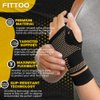 FITTOO Copper Wrist Compression Sleeve, Copper Infused Wrist & Hand Compression Sleeve Brace for Improve Circulation, Relieve Wrist Discomfort,Tendonitis, Sprains, Sports, Gym Workout