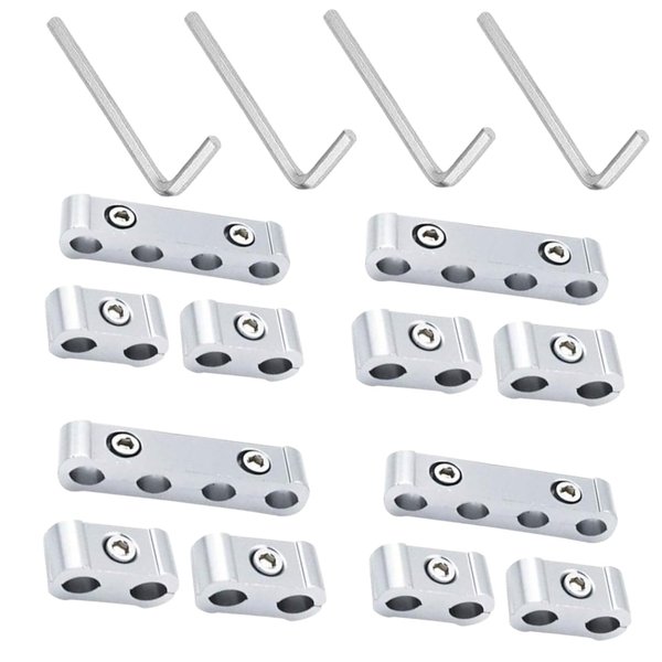 12-Piece Spark Plug Wire Separator and Holder Set for 8mm 9mm 10mm Spark Plug Wire Holder Clips - Keep your wires organized and protected! (silver)