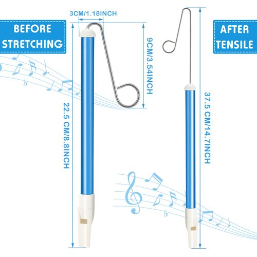 4 Pieces Slide Whistle Kids Instrument Whistle Musical Instrument Slide Whistle Party Favors for Parent Child Games Birthday Educational Party Supplies, Blue