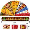48 Cowboy 24PCS Cowboy Temporary Tattoos Sticker 24PCS Slap Bracelets Perfect for Themed Birthday Party Favors Baby Showers or Classroom Rewards Ideal Decor and Gifts for Girls and Boys
