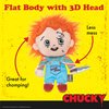 Chucky 9" Plush Toy for Dogs with Flattie Body| Medium Sized Squeaky Dog Toy, Dog Chew Toy with Squeaker | Horror Movie Toys for All Dogs, Official Dog Toy Product of Universal Chucky