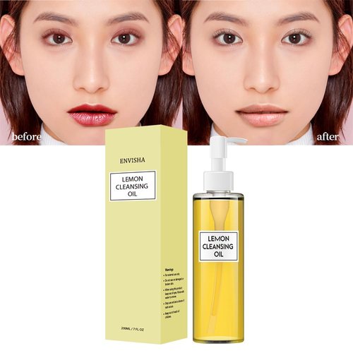 ENVISHA Lemon Deep Cleansing Oil, Oil Cleanser for Face, All Naturally Makeup Remover, Cleanses without Clogging Pores, All Skin Types, 7 FL.OZ