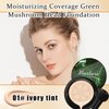 Mushroom Head Air Cushion CC Cream Foundation Makeup,Moisturizing BB Cream Face Makeup Liquid Foundation,Long Lasting Full Coverage Concealer Cushion Foundation for All Skin Types（Ivory）