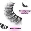 KSYOO 10 Pairs D Curl 8-15mm Cat Eye Lashes, Clear Band 3D Fluffy Wispy Faux Mink Lashes That Look Like Extensions,Semi-dramatic Russian Strip Eyelashes Pack-10 Pairs (Clear Band V1-10 Pair)