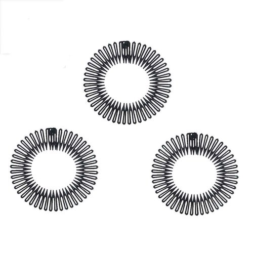 TUISER comb Headband full circle stretch comb 3pcs tooth flexible plastic comb headband clear for...