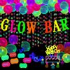Glow Neon Party Supplies Glow Bar Banner Fluorescent Balloons Yellow Happy Birthday Cake Toppers Star Cupcake Toppers Fluorescent Table Tent Cards for Glow Birthday Party