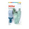 Nuby Pacifinder Pacifier Clip, 2 Pack Pacifier Holder for Boy, Blue Dots and Green Dino
